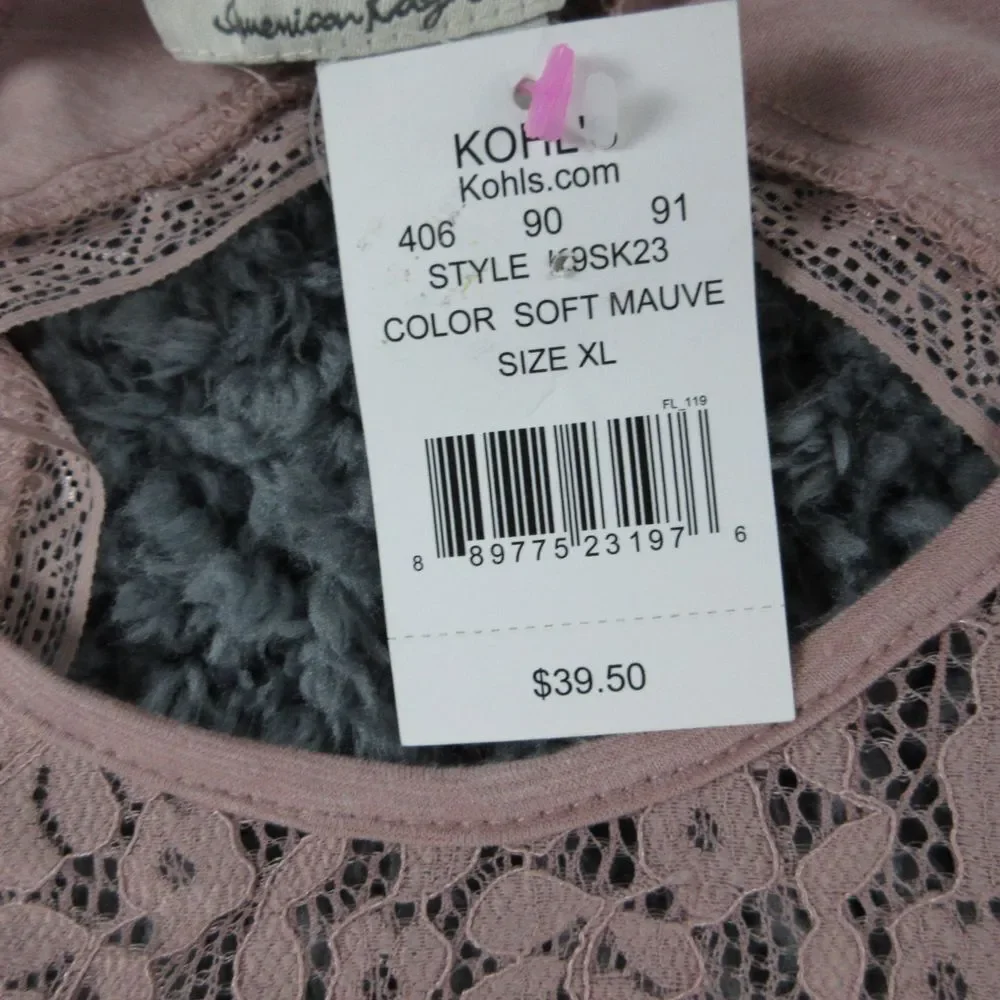 American Rag Cie Shirt Womens Extra Large Mauve Long Sleeve Pullover NWT